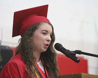 William D Lewis The Vindicator Canfield 2014 grads Mallory Grace Allen speaks during Sunday commencement at CHS. She was one of two student speakers.