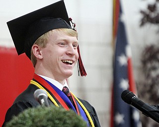William D Lewis The Vindicator Canfield 2014 grad Christopher Thomas Halley speaks during Sunday commencement at CHS. He was one of two student speakers.