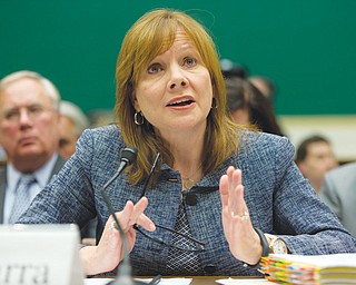 General Motors CEO Mary Barra testifies before the House Energy and Commerce Committee’s oversight subcommittee on Capitol Hill in Washington. Barra and former U.S. Attorney Anton Valukas, who last week issued a report on GM’s delayed recall of 2.6 million small cars equipped with defective ignition switches, will appear before the subcommittee Wednesday, the panel announced.