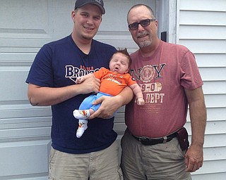 Mark Bregar of Columbiana, his son, Nathan and Mark's father, Kerry Bregar of New Middletown. Three generations submitted by Nicole Bregar, Mark's wife.