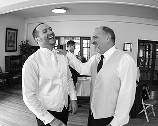 David and Dante DiRusso share a laugh at Dante's wedding, sent by Rebecca DiRusso.