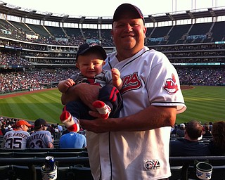 Michael Cole, 8 months, attended his first Cleveland Indians game May 20 with Daddy, Joe Cole. Sent by Mommy, Jill Cole. All live in Boardman.