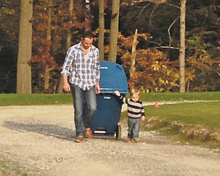 Jonathan Zyznar of Poland and his son, Mason Zyznar, 2, last fall.