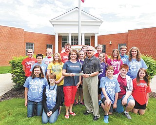 SPECIAL TO THE VINDICATOR
Fairmount Minerals recently donated $2,500 to the Columbiana Destination Imagination Teams to support their recent trip to the global competition in Knoxville, Tenn. In front, from left, are Molly Witmer, Imagin Whitehouse, Stephanie Baylor, Jerry Stoneburner, Richard Ulam, Christopher Squire and Tessa Steiginga. In the middle row are Darius Surgenavic, Mary Nyers, Logan Pasco, Alyssa Swank, Alyssa Newton and Delanie Burnell; and in back are Nick Baylor, Drew Makosky, Matt Baylor, Mandy Moreschi, Harmony Offenburg and Dylan Edwards. Paige Herbert also participated.