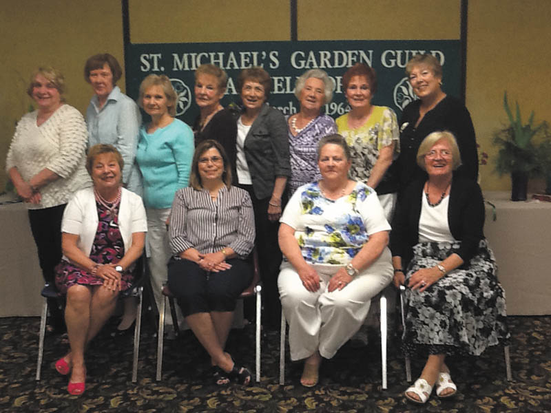 St. Michael Garden Guild of Canfield recently celebrated its 50th Anniversary Flower Show. The following members received blue ribbons at the event, which took place in the parish hall. From left, sitting, are Janet Murray, Debbie Sulenski, Mary Ann Silvestri and Liz Rehlinger; and standing are Marilyn Chui, Kaaren Cabraja, Carol Cartwright, Cookie Beeman, Doe Gallagher, Pat Hoyle, Kaye Smith and Mag Mitchell. SPECIAL TO THE VINDICATOR
