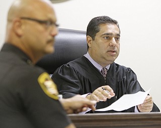 ROBERT K. YOSAY  | THE VINDICATOR Judge David D'Apolito of Mahoning County Area Court in Austintown presided over the arraignment of .Ricki D. Williams IV, 18 of Youngstown, in the murder of Gina Burger. Williams was given a $750,000 bond on multiple felony charges.