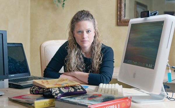 Jennifer Wedel of Fort Worth, Texas, is photographed at her home after chatting with President Barack Obama via Google. Wedel challenged Obama on the H-1B visa issue in 2012, making headlines when she asked him via a public online chat about the number of foreign workers being hired, given that her husband, a semiconductor engineer, couldn’t find work.