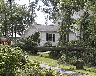        ROBERT K. YOSAY  | THE VINDICATOR...Houses on Blueberry Hill  in Canfield as a late afternoon storm downed trees .  -30-