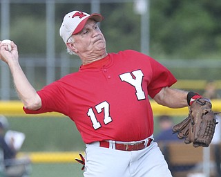 William D. Lewis The Vindicator .Senior Baseball player Ron DiVincenzo of Boardman 74, plays for Youngstown Classic in an over 58 baseball league at Field of Dreams in Boardman.