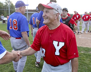 William D. Lewis The Vindicator. Senior Baseball player Ron DiVincenzo, 74, of Boardman plays for Youngstown Classic in an over 58 baseball league at Field of Dreams in Boardman.