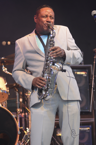 Katie Rickman | The Vindicator.Jazz musician Kim Waters performs during the Jazz Festival downtown July 12, 2014.