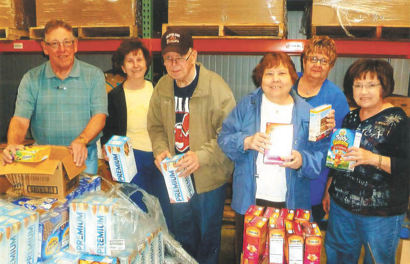 SPECIAL TO THE VINDICATOR
Jerry Carleton, left, Betty Jean Bahmer, Joe Bahmer, Connie Brown, Sandy Bilovesky and Loren Gargano, members of Trumbull Retired Teachers Association, recently donated a day of service at Second Harvest Food Bank. TRTA’s next meeting will be Aug. 12 at Ciminero’s Banquet Centre, 123 N. Main St. in Niles.