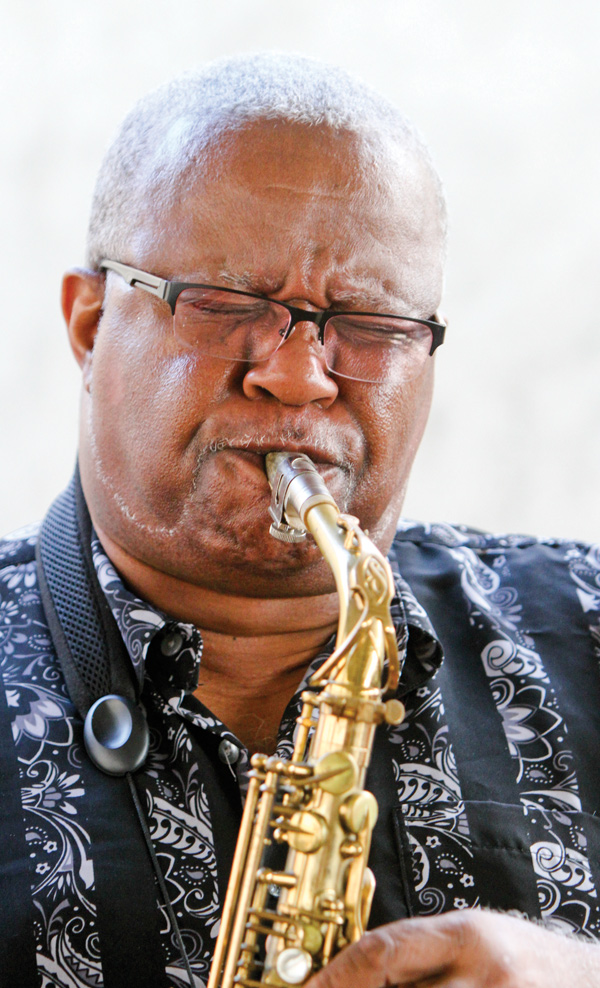 Saxophonist Dave Taylor with Howard and the Five Point Band plays Bands at the Baugh.