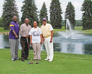 ROBERT K. YOSAY | THE VINDICATOR 
Among those involved in organizing the Jamail Johnson golf outing are, from left, Dr. David Davis, Gerald Fordham, Shirlene Hill and Dan Smith. The outing will take place Saturday at Pine Lakes Golf Club, 6233 W. Liberty St., Hubbard.