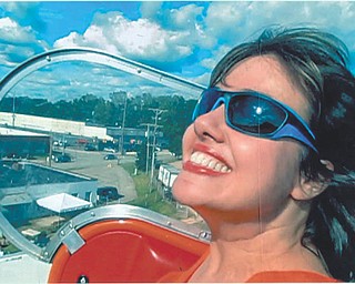 A day at the park high in the sky on the ferris wheel is Rhonda S. Filipan of Stow, Ohio. Sent by Ron and Loretta Filipan of Girard.