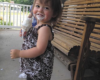 Kalotina Holtzman, 1 and 1/2, daughter of Allen and Mindy Holtzman of Poland, cooling off! Sent by mommy!