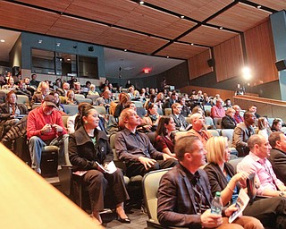 Attendees listen during TEDx Youngstown, a daylong gathering of speakers with innovation as the overriding theme at Youngstown State University in January.