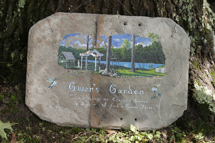        ROBERT K. YOSAY  | THE VINDICATOR.. The Garden is named after Father Dave's mother..Our Lady of the Lakes Parish-- has an oasis for solitude or just reflection or just enjoying the flowers as the Rev. David W. Merweiler is pastor and gardener.....  -30-