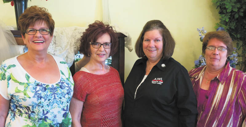 SPECIAL TO THE VINDICATOR
Austintown Junior Women’s League is preparing for An Evening with Ray “Boom Boom” Mancini on Aug. 16. From left are Kathy Rusback, president; Ellen Kosa, committee chairwoman; Peggy Bennett, second vice president; and Deanna Hosey, co-chairwoman.