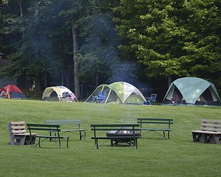 Katie Rickman | The Vindicator.A portion of tents set up at Mill Creek MetroPark's Family Camp...there were about 16 tents all together.