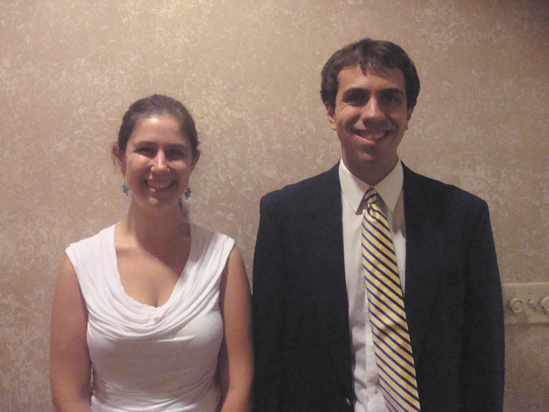 SPECIAL TO THE VINDICATOR
Stephanie Richman and Alex Mangie took first place in separate categories at the Executive 408 Toastmasters recent speech contest.