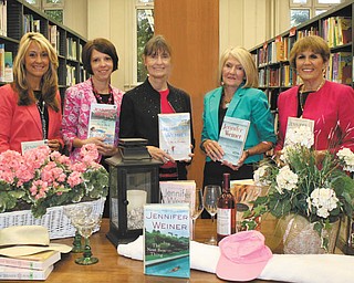 SPECIAL TO THE VINDICATOR
Literary Society members plan this year’s fundraising event featuring best-selling author Jennifer Weiner. From left to right are Deborah Liptak, library development director; and committee members Crissi Jenkins, Karla Edwards, Betty Cmil and Julie Costas.