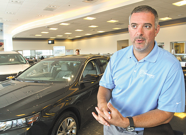 Anthony Garano, sales manager for Sweeney Chevrolet in Boardman, talks about the impact the Internet has had on auto sales. “It has changed how we do business,” Garano said.