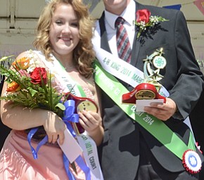 Katie Rickman | The Vindicator .The 2014 4H King and Queen on left, Tara Balsinger, 18 of Lake Milton and Levi Smith, 17 of Berlin Center.