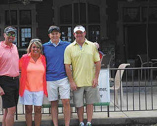 SPECIAL TO THE VINDICATOR: 
The Friends of Hope House are excited about the outcome of the golf outing that took place Aug. 15 at Youngstown Country Club. They are, from left, Paul Burgoyne, Maria Meadors, Dave Weimer and A.J. Turner. Gross profits from the outing exceeded $50,000, which is an increase of more than 50 percent from last year. Friends of Hope House attribute the success to its sponsors and participants.