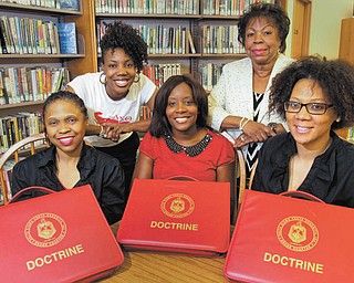 WILLIAM D LEWIS | THE VINDICATOR 
Delta Sigma Theta committee members are, front, from left to right, Sherri Lovelace-Cameron, cochair; Chantelle Hallman, financial secretary; and Quiana Faison, first vice president. In back are Joselyn Parker and Cynthia Moore, committee members.