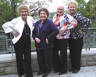 Dolly Vrabel and her three friends from Campbell Memorial High School were in the graduating class of 1944 and have been friends for more than 70 years. They continue to get together monthly for lunch or dinner. This photo was taken at a recent event they attended at Fellows Riverside Gardens. From left are Mary Lou Macala, Eleanor Kozusko, Dolly Vrabel and Mary Fredericks. Sent by Vrabel's daughter, Lora Graneto.