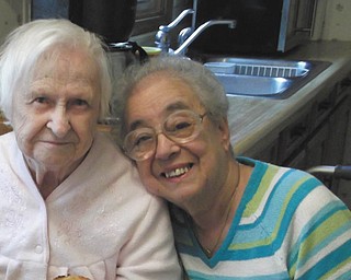 Rosemary McLaughlin sent this photo of her mother, Blanche, 99, with her friend of more than 50 years, Antamella DoCompo, who helps care for Blanche.