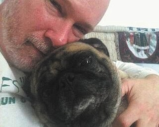 Mark Dickey with his best friend Blooberry. "Dogs are not our whole life, but they make our lives whole." Roger A. Caras.
