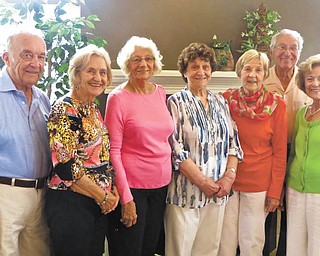 Friends for more than 60 years are Woodrow Wilson High School Graduates from 1946 through 1950. This photo was taken Aug. 31, and from left are Art Cooksey; Eleanor (Timko) Sciortino, also known as Pinky; Donna (Dublino) Dravecky; Fanny (Fasutino) DiDomenico; Mary Ann (Toman) Pillin; John Sciortino; and Jo-Ann (Stangato) Iaderosa. They all live in the same condo complex in Canfield.