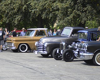 Katie Rickman | The Vindicator.Cars are lined up on display at the Rust Belt's second annual car show and artist market at the B&O Station in Youngstown September 7, 2014.