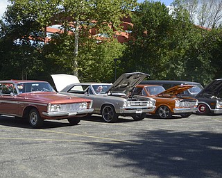 Katie Rickman | The Vindicator.Cars are lined up on display at the Rust Belt's second annual car show and artist market at the B&O Station in Youngstown September 7, 2014.