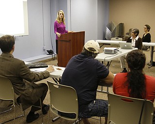        ROBERT K. YOSAY  | THE VINDICATOR...Downtown Wellness Community, a movement to improve the health and well-being of people who work and live in downtown Youngstown and surrounding area kicked off Monday. -Pam Lilak, executive director of Downtown Wellness Community (DWC),--.  .....  -30-