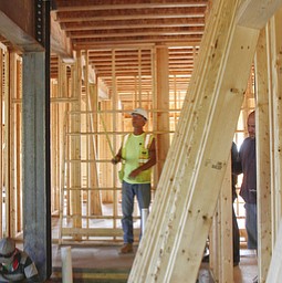        ROBERT K. YOSAY  | THE VINDICATOR..Rich Augustine DAV construction checks on the interior as work progresses on the 70 plus rooms with a swimming pool etc...The city of Salem received more than $1.85 million from leasing rights on city property, said Mayor John Berlin. Salem used $650,000 to pay down debt from the cities efforts to revitalize the downtown and improve roads for economic development..The hotel will be the only one in Salem and represents just a part of the economic development in the city....  -30-       ROBERT K. YOSAY  | THE VINDICATOR...  -30-