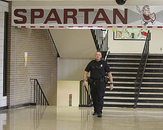        ROBERT K. YOSAY  | THE VINDICATOR..Paul Poulos, BPD new districtwide security supervisor for Boardman High School .. -30-
