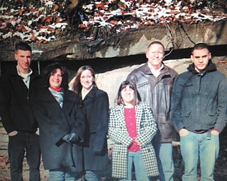 SPECIAL TO THE VINDICATOR
The Jamieson Family will be recognized for their dedication to the Walk to End Alzheimer’s. The Jamieson family appears above during their last  Christmas together in  2012.  From left to right are Kevin Jamieson, Marybeth  Jamieson, Sarah Jamieson, Julie Zetts, Cliff Jamieson and Stephen Jamieson. Cliff Jamieson lost his life to the disease the day before his 58th birthday.