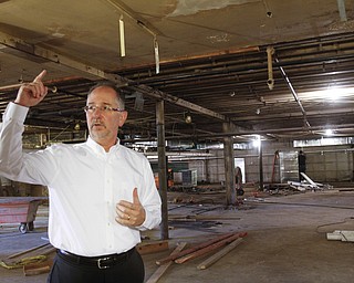        ROBERT K. YOSAY  | THE VINDICATOR..David Nestic...  talks about the basement and its use .Warrens' TECH belt energy innovation center on  courthouse square, right  next door to the Wean Foundation offices..the old Kresge'  business...-30-