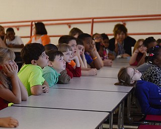 Katie Rickman | The Vindicator.Struthers Fire Department hosted a fire safety day at Struthers Elementary School where students watched a fire safety video followed by a questions and answer session on Tuesday, October 7, 2014.