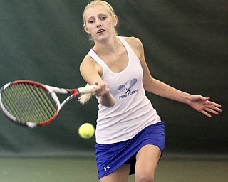 William D. Leiws The Vindicator  Poland tennis playerElise Eckman practices 10-7-14 at Boardman Tennis.