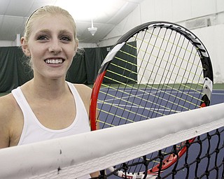 William D. Leiws The Vindicator  Poland tennis playerElise Eckman practices 10-7-14 at Boardman Tennis.