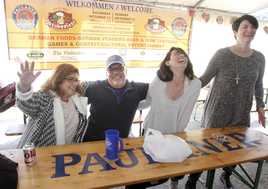 William D Lewis the vindicator Enjoying an afternoon of food and song during Oktoberfest Youngstown at Kravitz Deli in Liberty Sunday are from left: Mary Ann and Paul Waigand, Erica Otwell and her mother Melissa Shutrump. All are from Boardman..