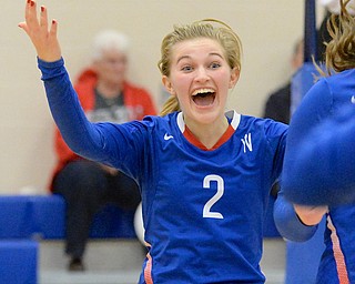 Jeff Lange | The Vindicator  Sabrina Miller of Western Reserve shares a moment of excitement after the girls' win over Sebring McKinley, Thursday night at Western Reserve High School.