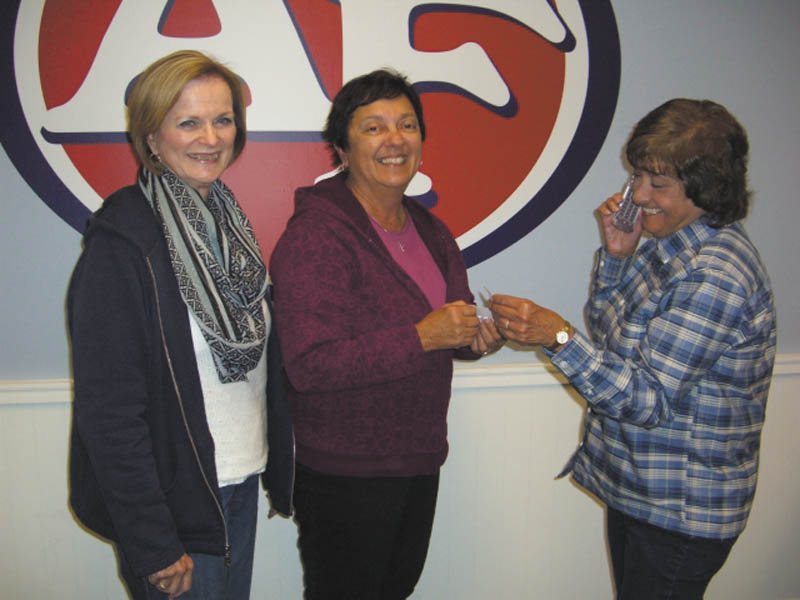 SPECIAL TO THE VINDICATOR
Winners of the Austintown Alumni Association’s annual raffle were announced Aug. 29 at the Sports Hall of Fame Game. First prize of $500 was awarded to Bryan Kloss; second prize gift card basket worth $300 was won by Brian Calhoun; and third prize of $50 dinner for two at Rachel’s Restaurant and a monthly flower arrangement from Unique 4 U Florist was awarded to Shirley Schmidt. Profits from the raffle will be used to award scholarships to graduating Fitch seniors and to support small grants for classroom instruction. From left are Lynn Larson; Joann Sulenski, Austintown Alumni president; and Shirley Smith, alumni treasurer, who notified the winners by phone.