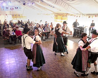 William D Lewis the vindicator Members of Alpen Schuhplattler Dancers of Pittsburg entertain during Oktoberfest Youngstown at Kravitz Deli in Liberty Sunday.