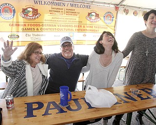 William D Lewis the vindicator Enjoying an afternoon of food and song during Oktoberfest Youngstown at Kravitz Deli in Liberty Sunday are from left: Mary Ann and Paul Waigand, Erica Otwell and her mother Melissa Shutrump. All are from Boardman..
