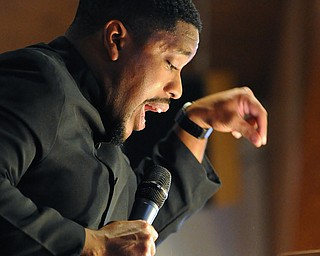 Jeff Lange | The Vindicator  Reverend Christopher McKee Jr. delivers his message at Tabernacle Baptist Church in Youngstown prior to the 110th anniversary celebration and street dedication, Sunday afternoon.